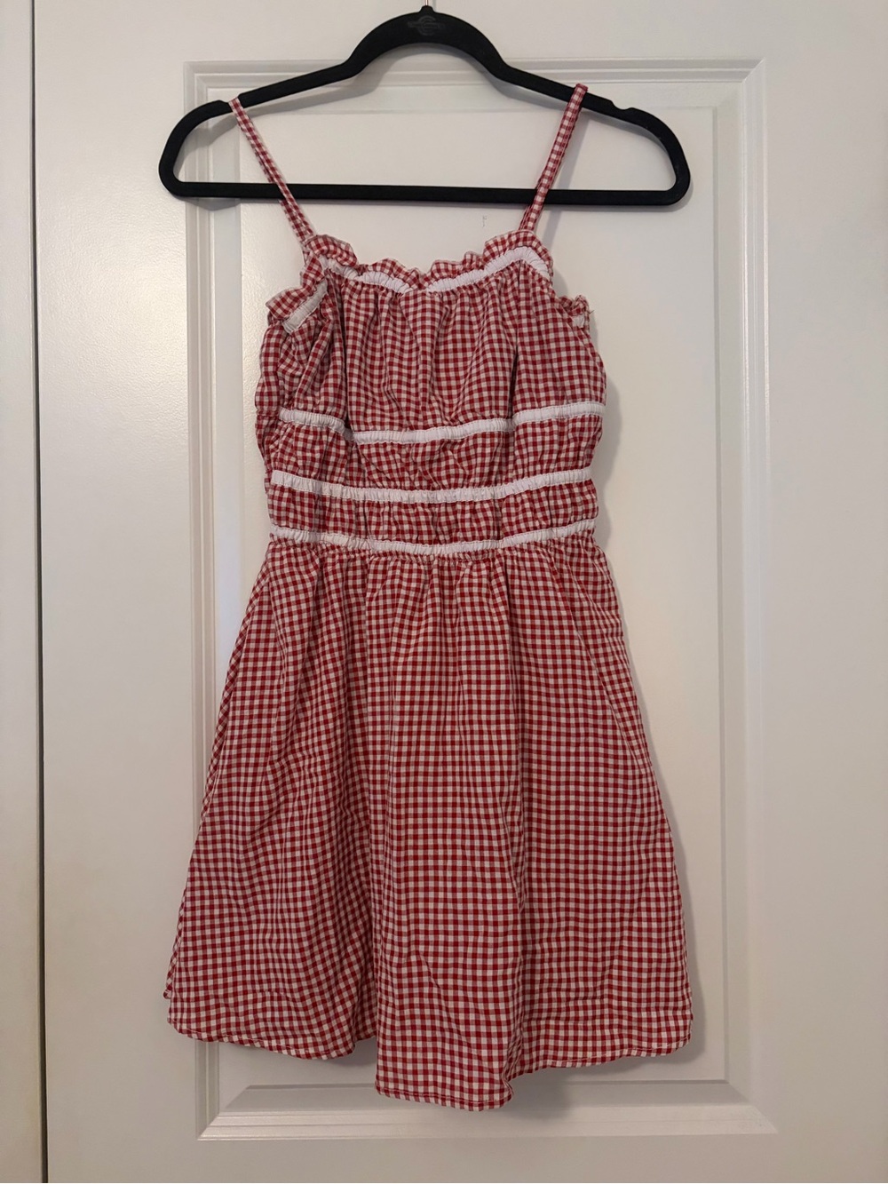 Red Gingham Smocked Sundress for Girls